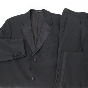 VTG Hugo Boss Tuxedo Suit Men's 42L 38x32 Baker / Jazz Virgin Wool Satin Lapel